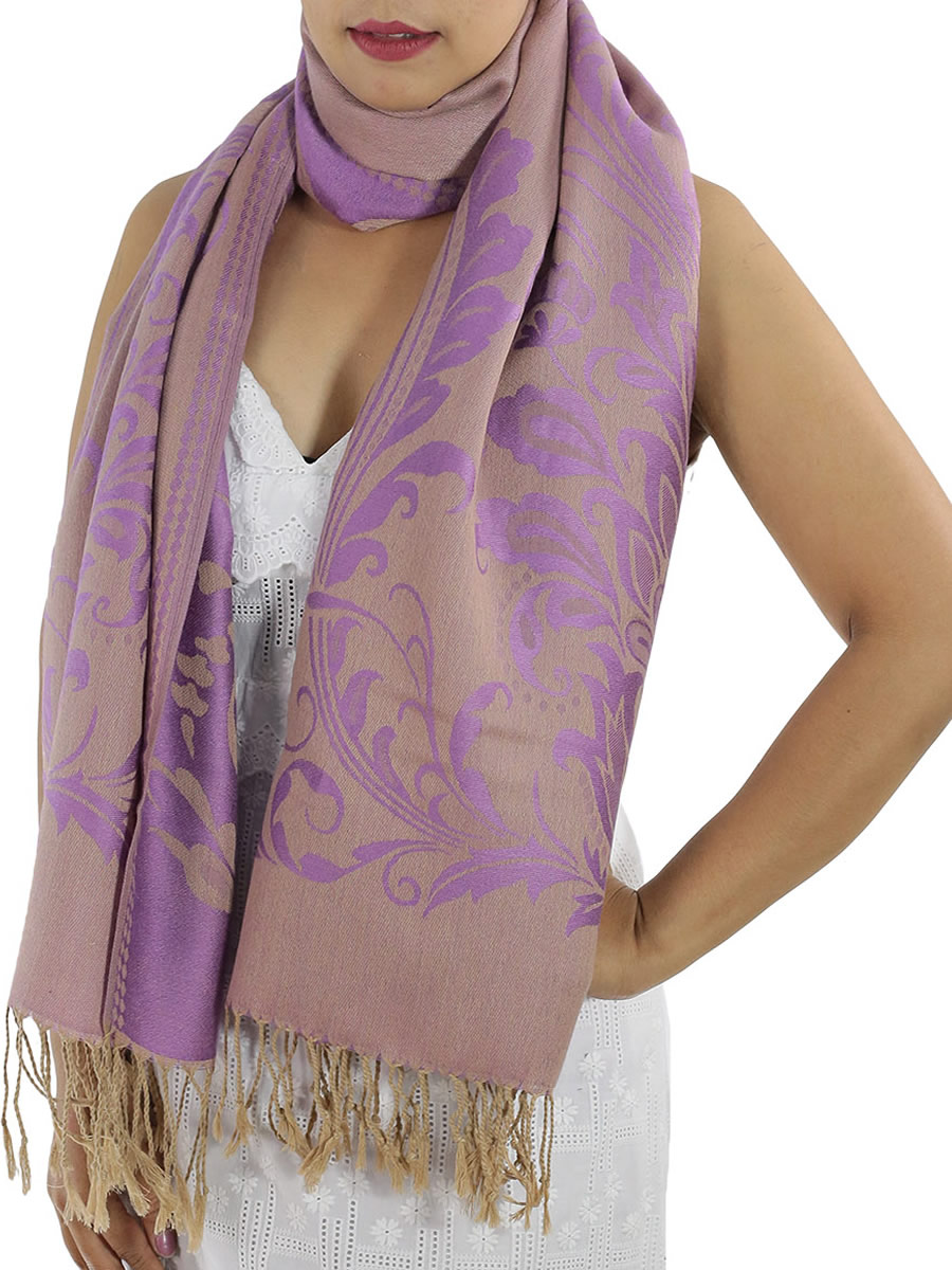 Patterned Purple Pashmina Shawls